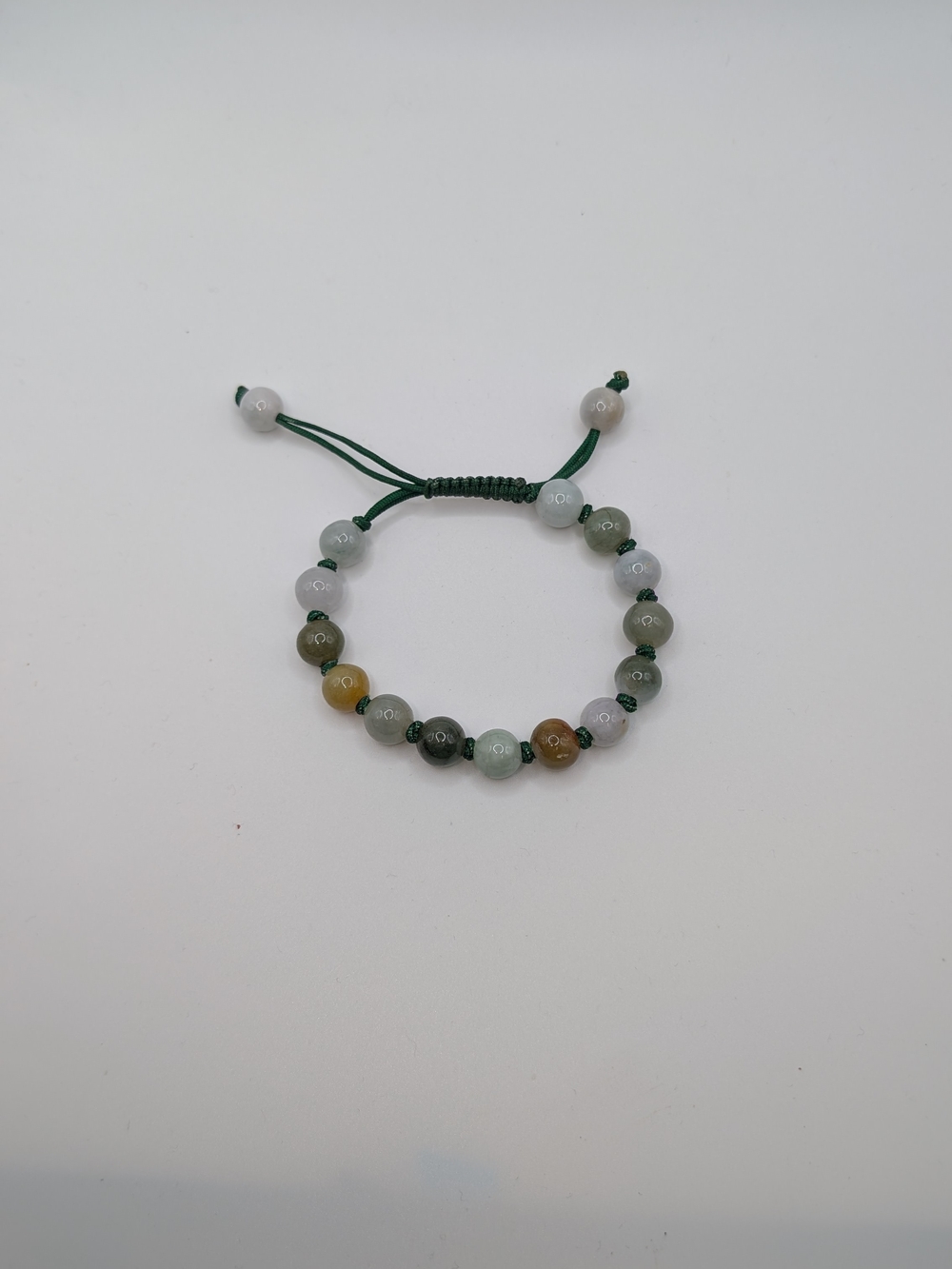 Adjustable Natural Stone Beaded Bracelet in Green and Earth Tones